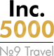 Among Top 10 Travel Companies by Inc.5000 list