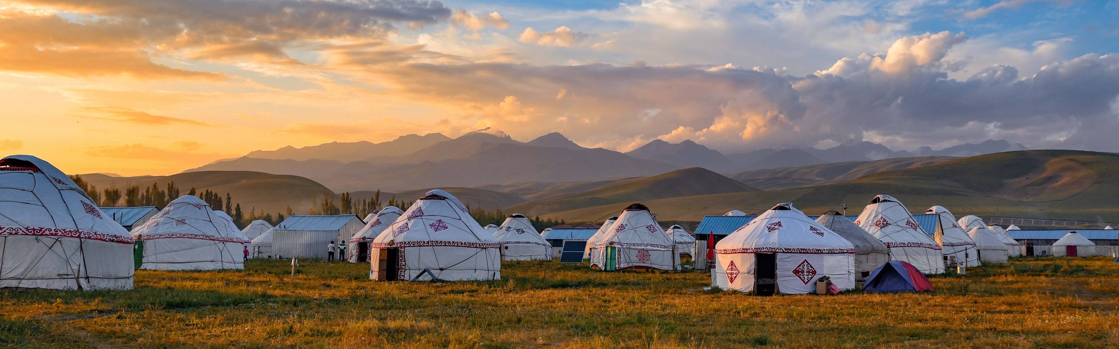 Traditional Mongolian yurts 