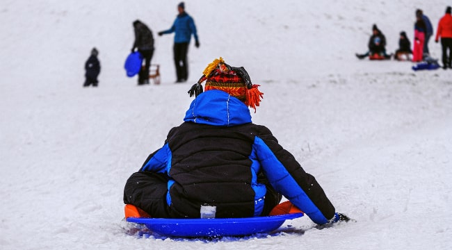 Children playing in the snow