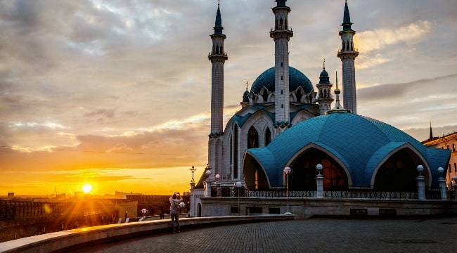 Kazan's Kremlin during the golden hour