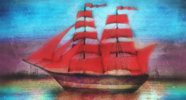 Painting of Scarlet Sails