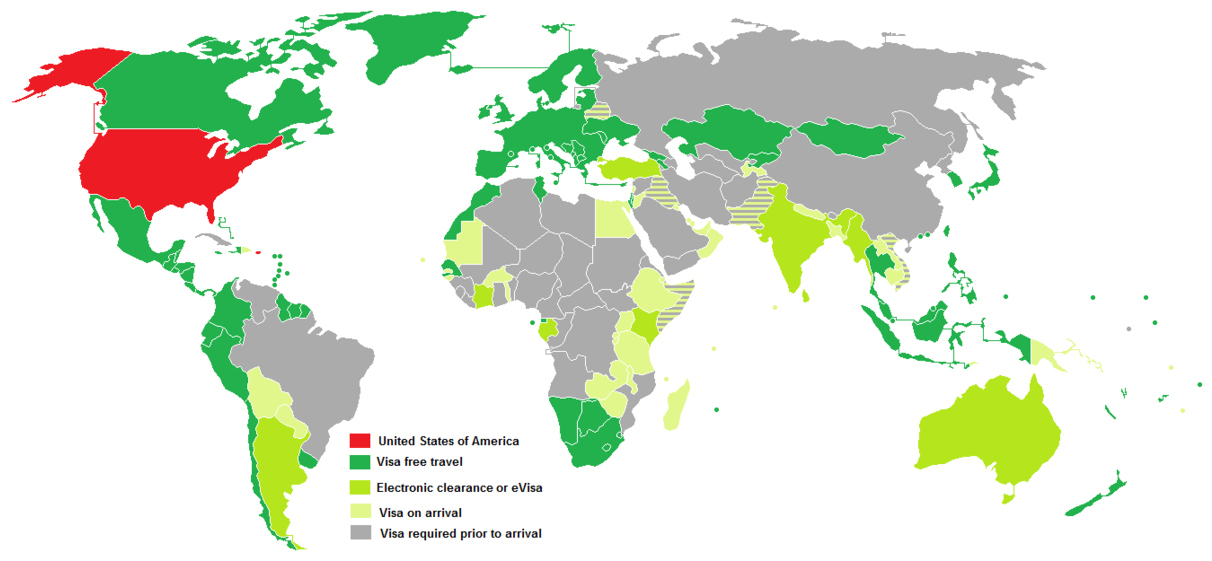 Visa requirements for US citizens