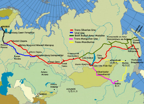 Trans Siberian Railway Map